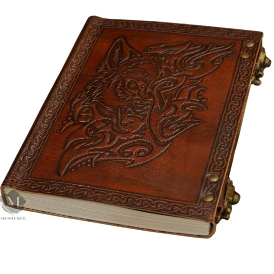 Leather Journal Wolf Brown Notebook