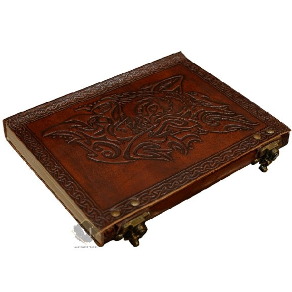 Leather Journal Wolf Brown Notebook