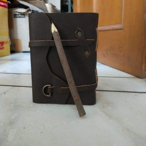 Leather Journal Writing Bound Journal With Pencil