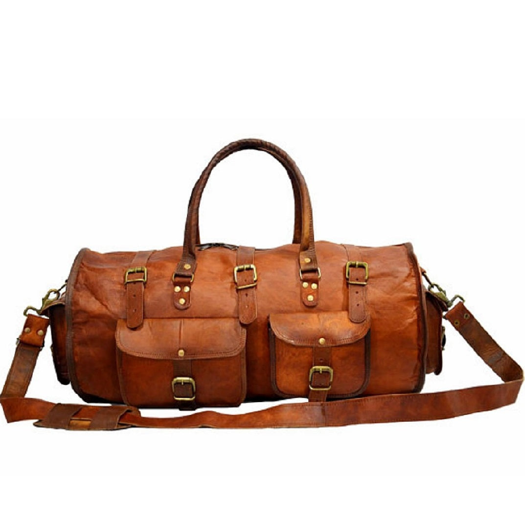 Leather Luggage Weekender Duffle Bag Gym Bag