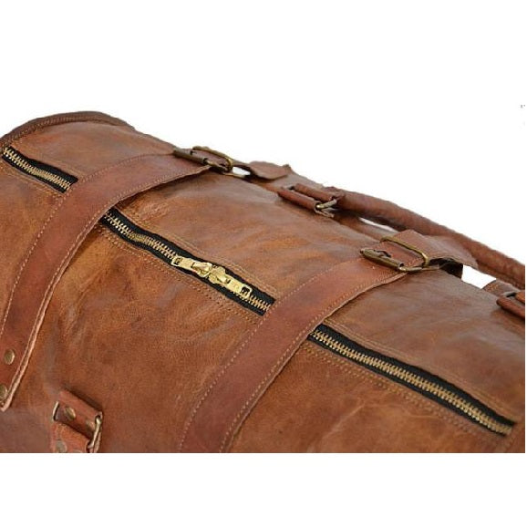 Leather Luggage Weekender Duffle Bag Gym Bag