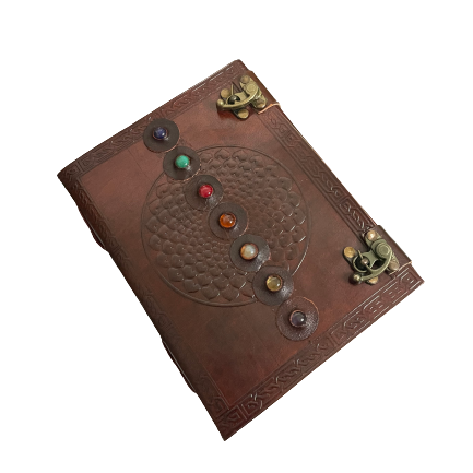 Leather Seven Stone Chakra Journal