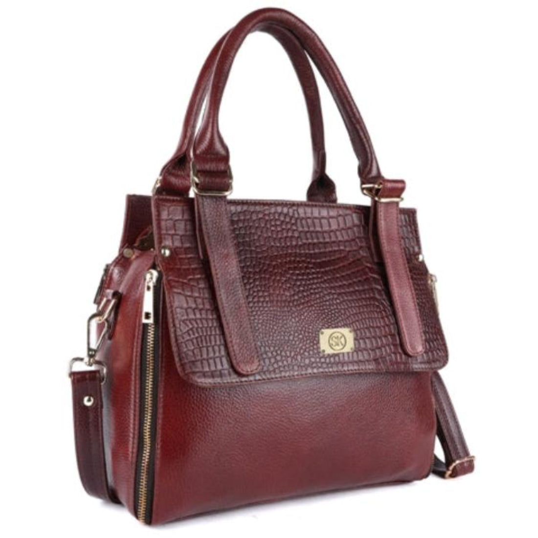 Leather Top-Handle satchel Handbag