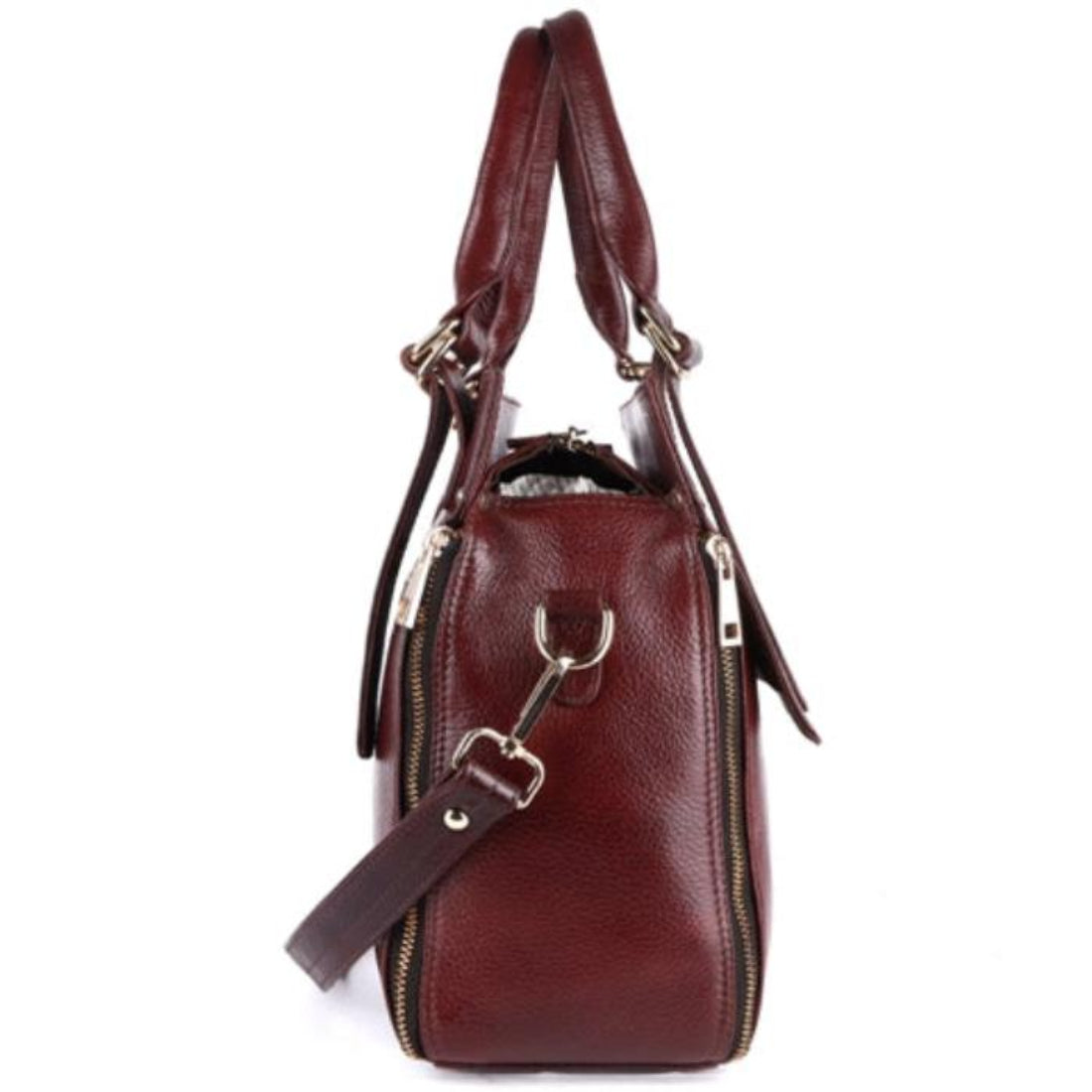 Leather Top-Handle satchel Handbag