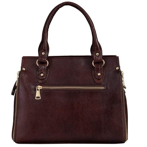 Leather Top Handle Satchel Tote Handbag