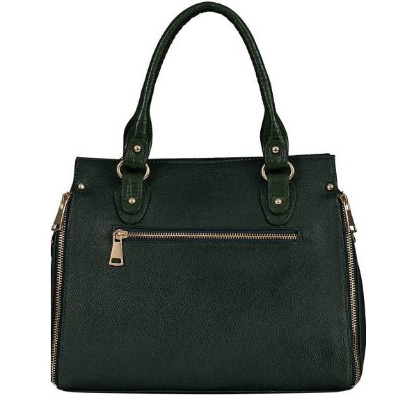 Leather Top Handle Satchel Tote Handbag