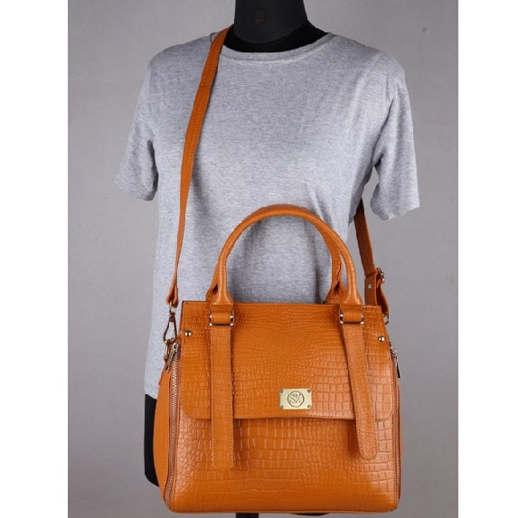 Leather Top Handle Shoulder Sling Hand Bag