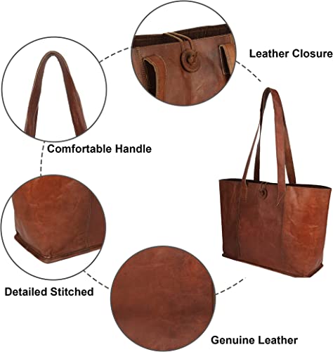 Leather Tote Laptop Bag for Women