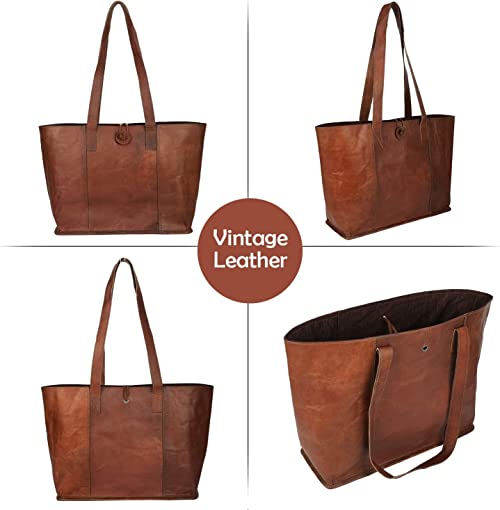 Leather Tote Laptop Bag for Women