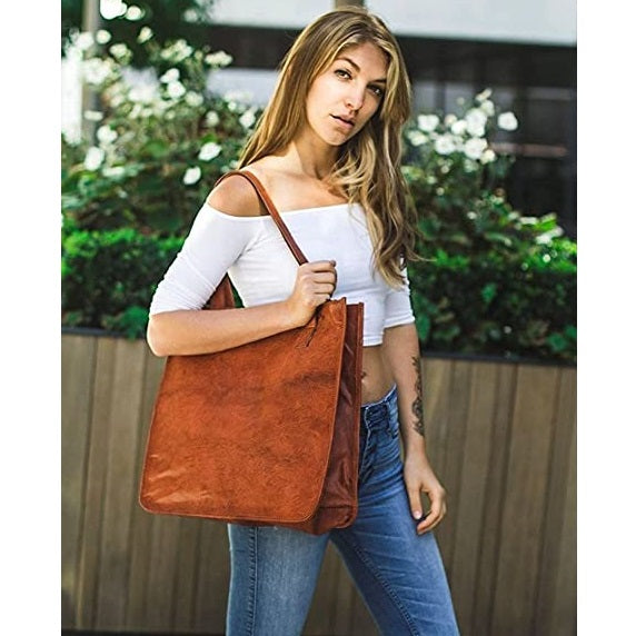 Leather Tote Shoulder Satchel Bag Women's