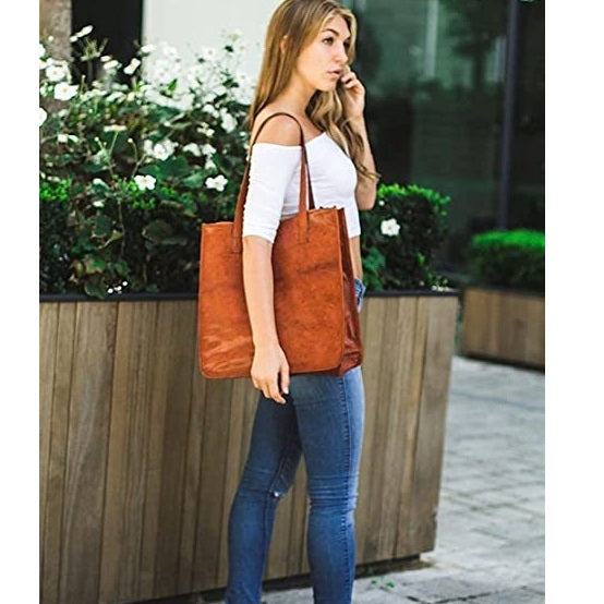 Leather Tote Shoulder Satchel Bag Women's