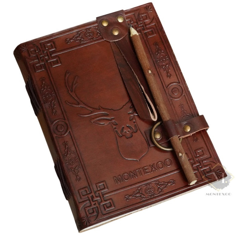 Montexoo Leather Journal With Pencil