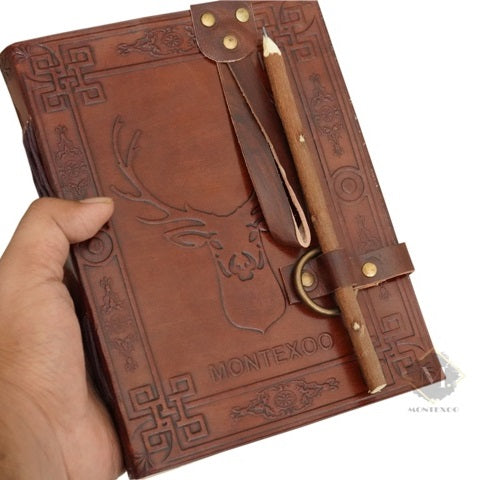 Montexoo Leather Journal With Pencil