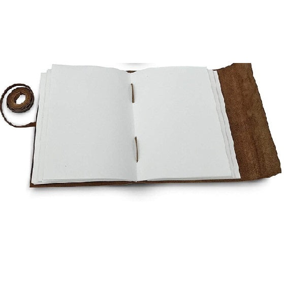 Retro Buff Leather Heart Unlined Paper Journal