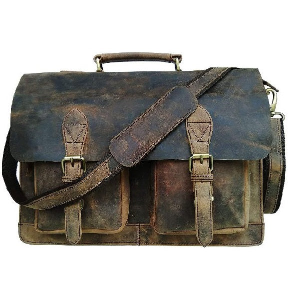 Retro Buffalo Hunter Leather Messenger Bag