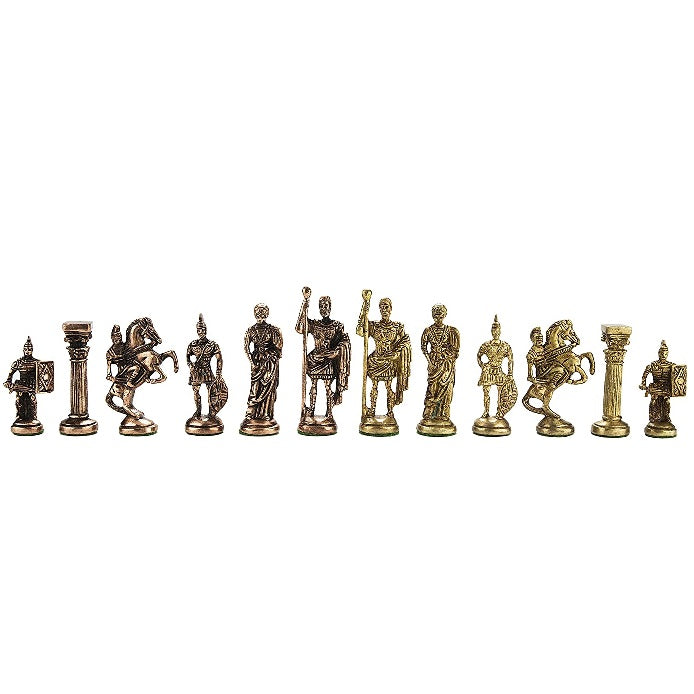 Roman Brass Chess Set With Woodan Board