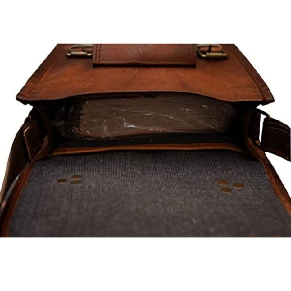 Small Leather Tablet Messenger Crossbody Bag
