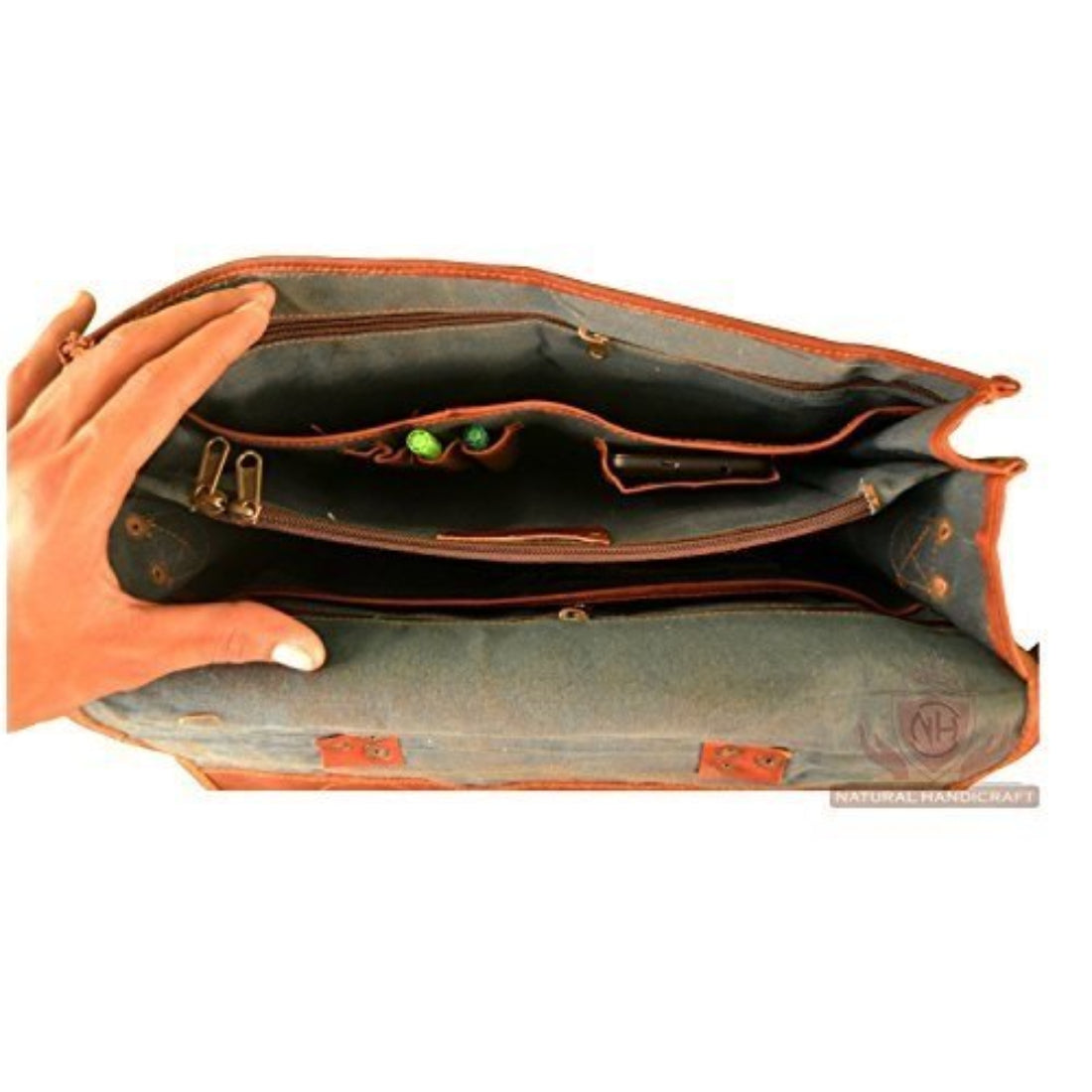 Unique Vintage Leather Messenger Briefcase Bag