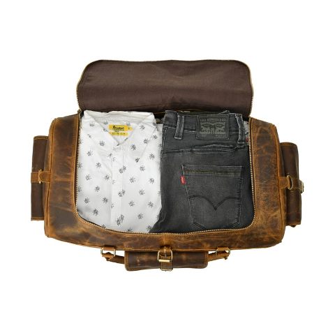 Vintage Buffalo leather Luggage Travel Gym Overnight Bag