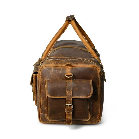 Vintage Buffalo leather Luggage Travel Gym Overnight Bag