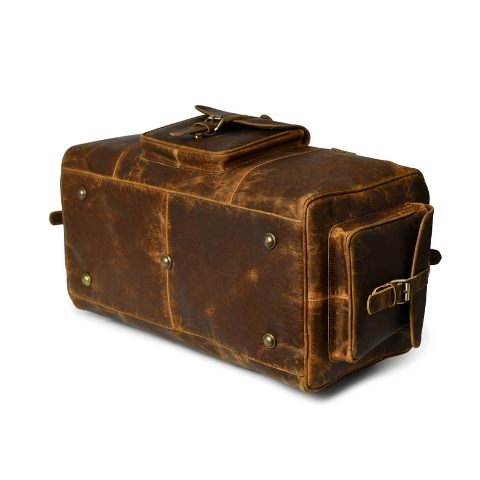 Vintage Buffalo leather Luggage Travel Gym Overnight Bag