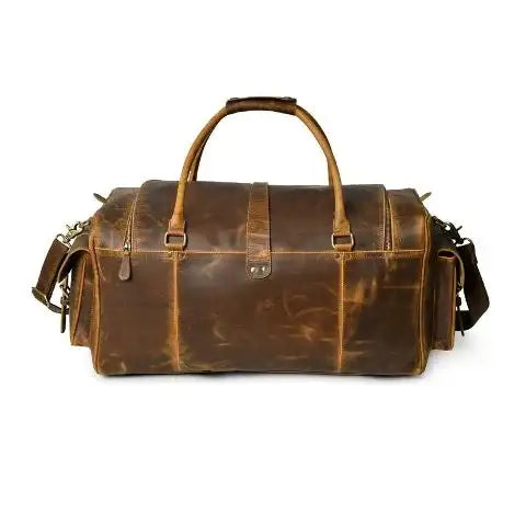 Vintage Buffalo leather Luggage Travel Gym Overnight Bag