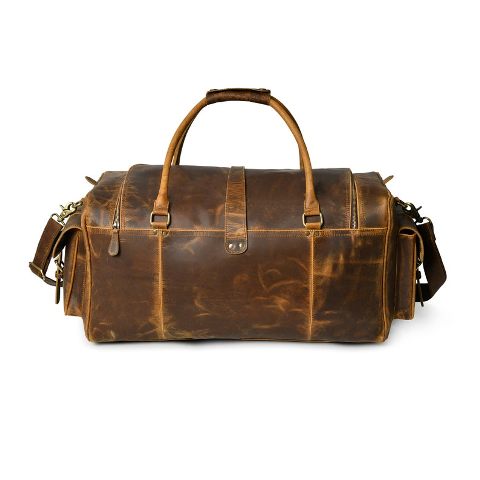 Vintage Buffalo leather Luggage Travel Gym Overnight Bag