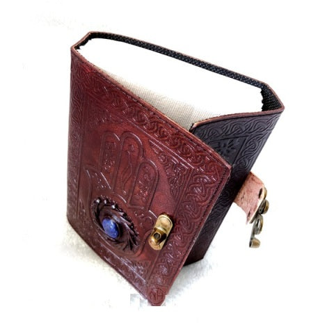 Vintage Leather Brown Hand Stone Journal