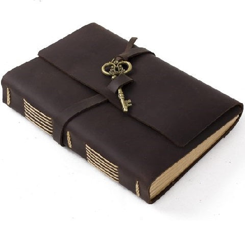 Vintage Leather  Buff journal With Key Lock
