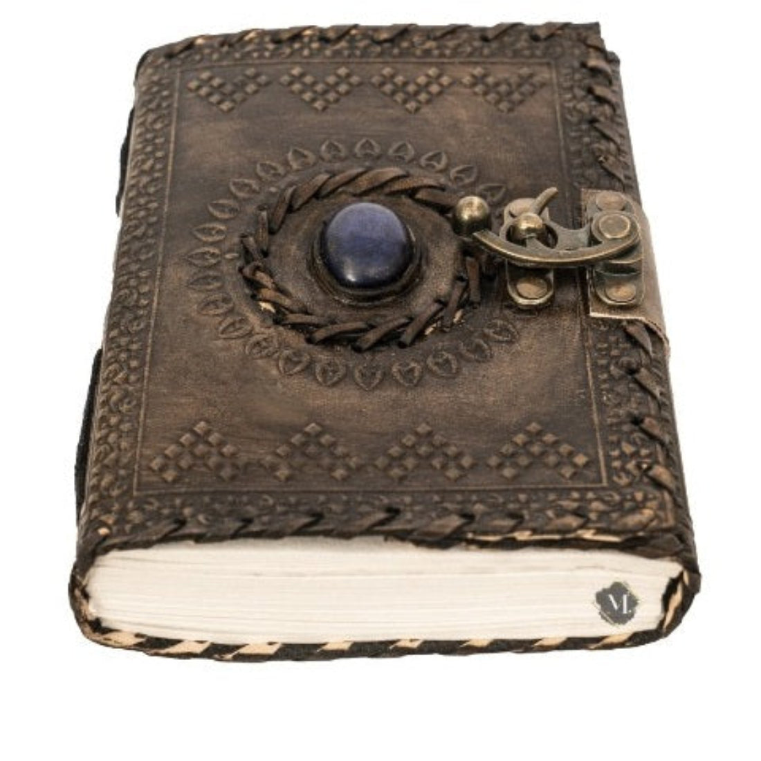 Vintage Leather Center Blue Stone Journal