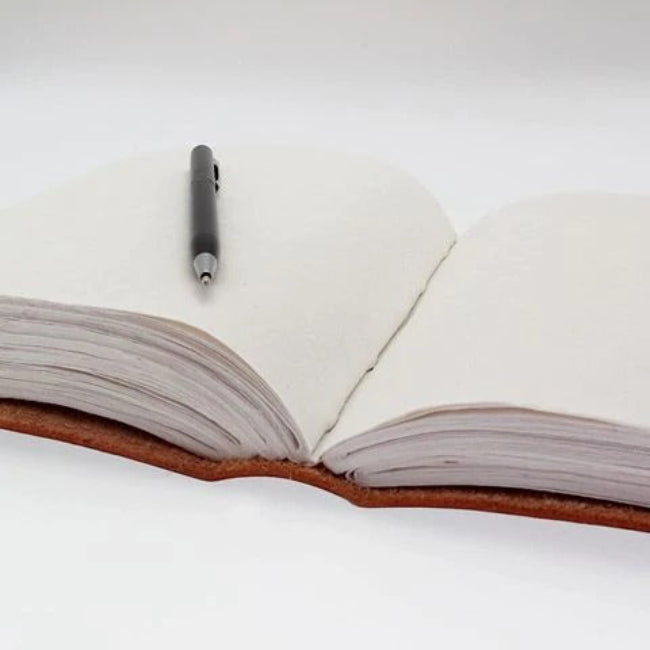 Vintage Leather Moon With Blue Stone Journal