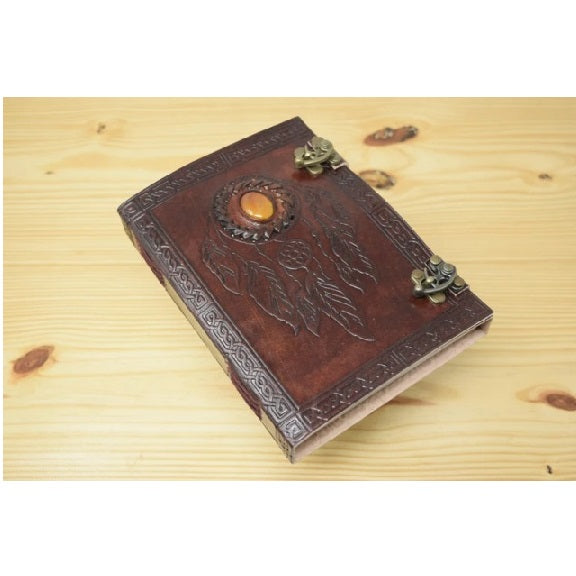 Vintage Leather Punk Stone Journal Notebook