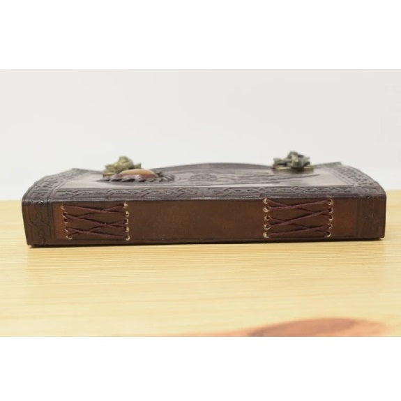 Vintage Leather Punk Stone Journal Notebook