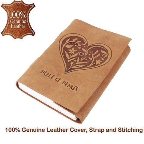 Vintage Retro Buff Heart Journal Notebook