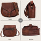 Genuine Brown Leather Vintage-Style Women's Crossbody Sling Bag