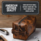 Classic Buff Leather Toiletry Bag in Full-Grain