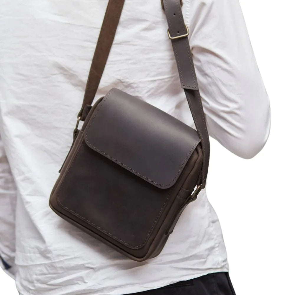 Classic Men’s Genuine Leather Crossbody Bag