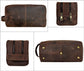 Dark Brown Full Grain Leather Toiletry Bag