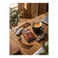 Leather card holder wallet with coffee and accessories lifestyle shot vintage cognac slim wallet