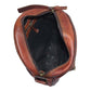 Estate Genuine Brown Leather Round Crossbody Hobo Bag