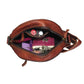 Estate Genuine Brown Leather Round Crossbody Hobo Bag