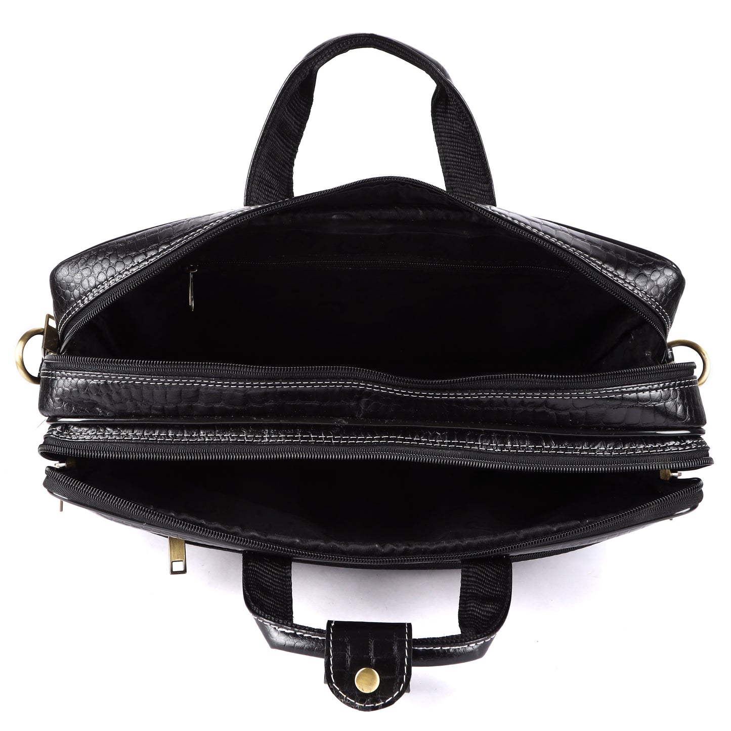 Genuine Leather Black Premium Messenger Bag