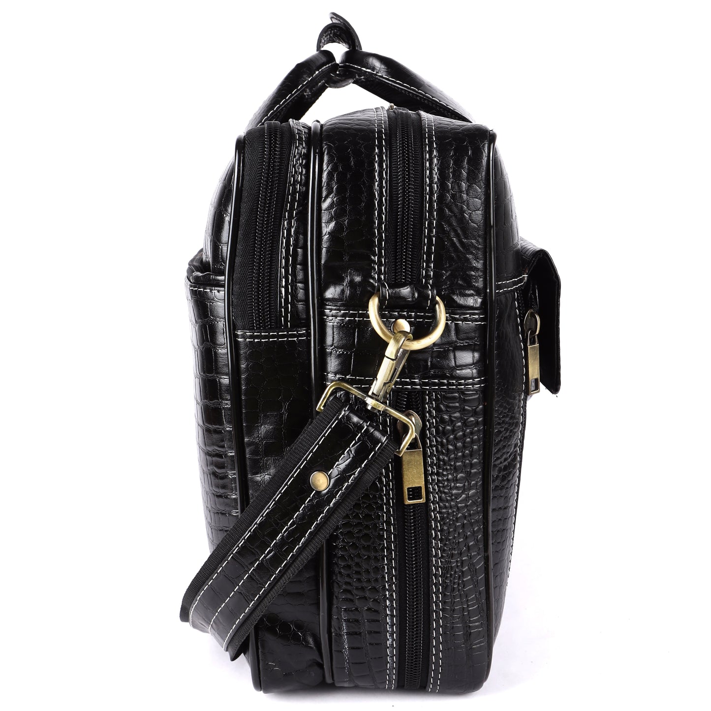 Genuine Leather Black Premium Messenger Bag