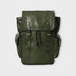 Genuine Leather Green Croco Print Multi-Purpose Backpack for Men