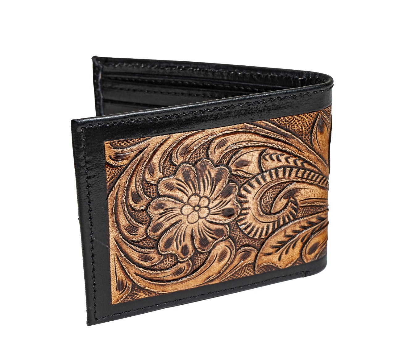 Botanical Floral Design Men's Leather Wallet