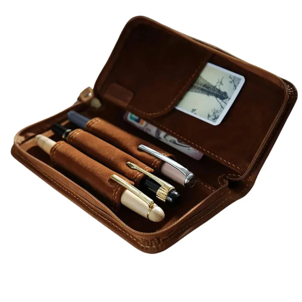 Genuine Leather Pen Case – Fountain Pen Organizer