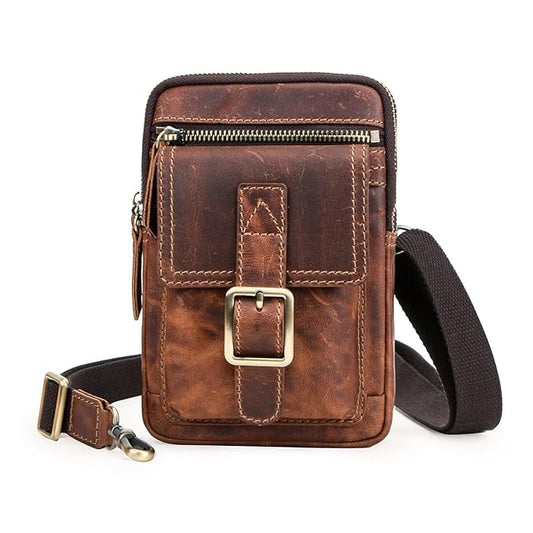 Genuine Leather Crossbody Belt Pouch