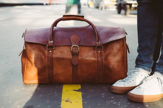 Genuine Leather Duffle Bag Unisex Travel, Carry-On, Luxury Weekender Luggage