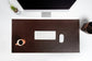 Genuine Leather Slim Brown Desk Mat Office Desk Pad