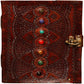 HANDMADE LEATHER SEVEN STONE CHAKRA JOURNAL